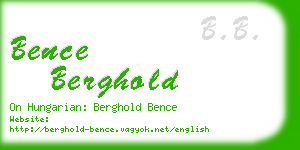 bence berghold business card